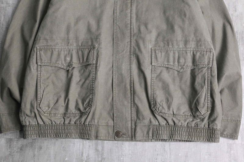 “L.L.bean” leather switch cotton jacket