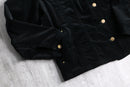matte black velour tracker jacket