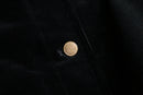 matte black velour tracker jacket