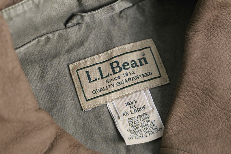 “L.L.bean” leather switch cotton jacket