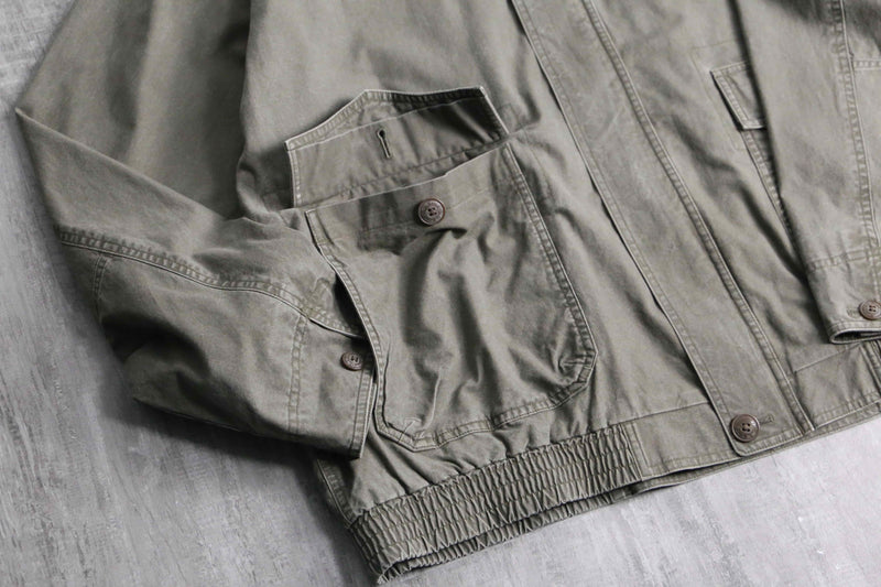 “L.L.bean” leather switch cotton jacket