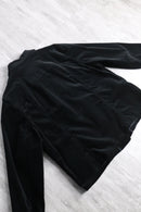matte black velour tracker jacket