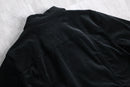 matte black velour tracker jacket