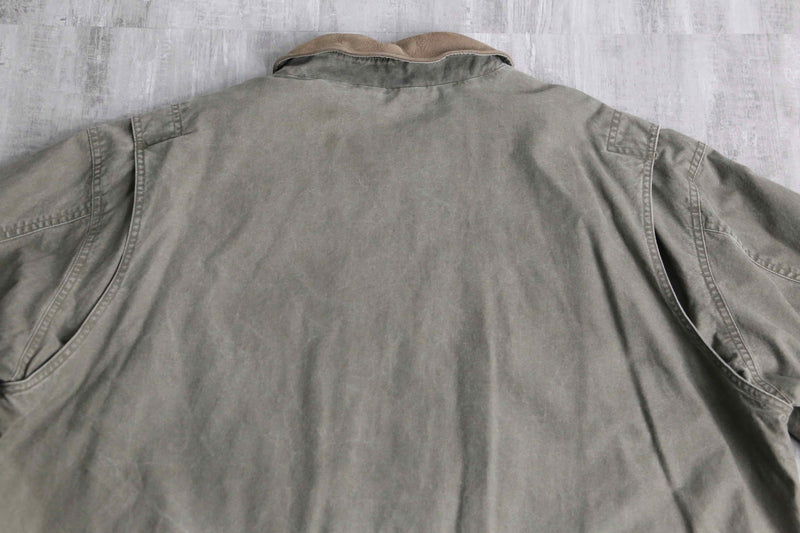 “L.L.bean” leather switch cotton jacket