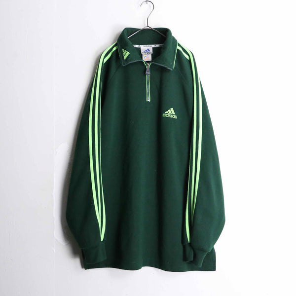 90's "adidas" green color half zip track jacket