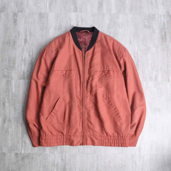 linen cotton pink orange blouson
