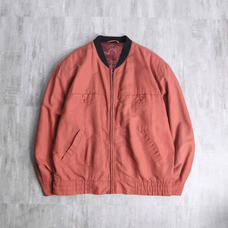 linen cotton pink orange blouson