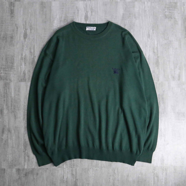 90s "Burberrys" green cotton knit