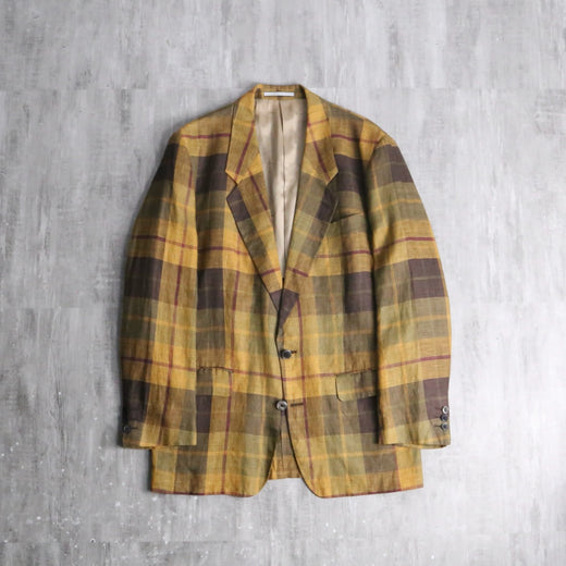 "KENZO HOMME" warm tone check tailored jacket
