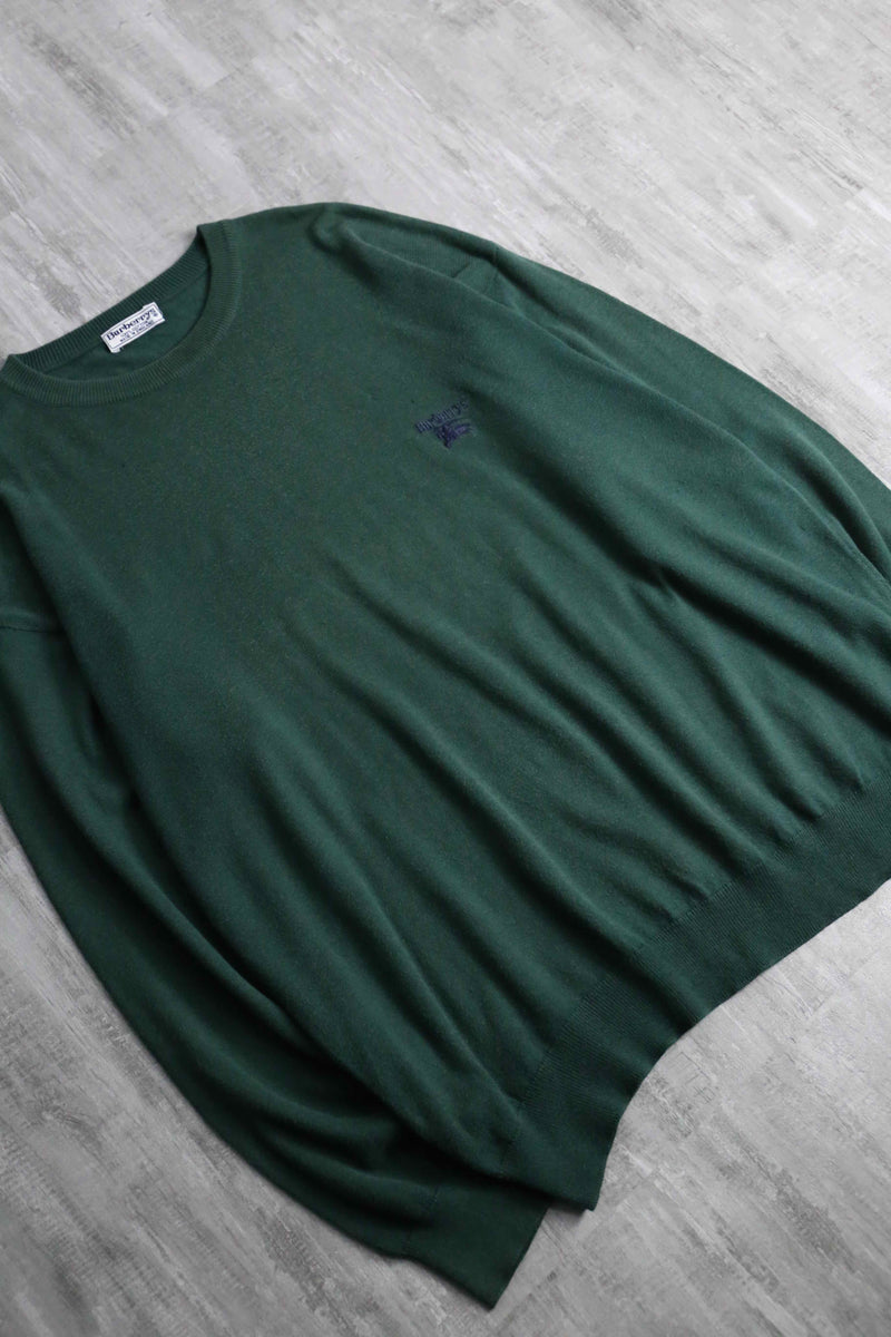 90s "Burberrys" green cotton knit
