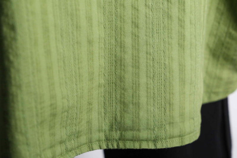 "GIRBAUD" lime green woven stripe pattern cotton shirt