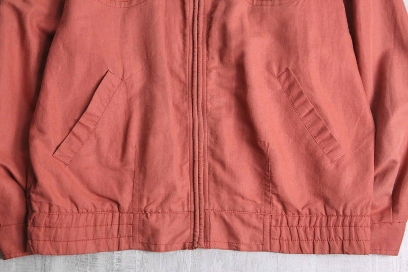 linen cotton pink orange blouson