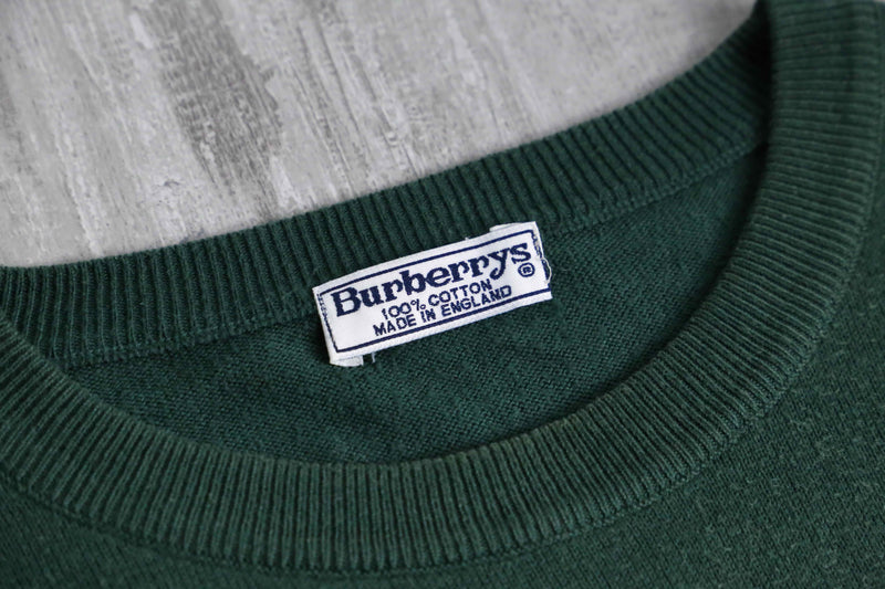 90s "Burberrys" green cotton knit