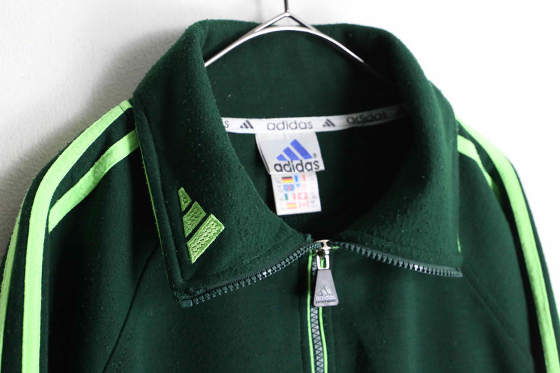 90's "adidas" green color half zip track jacket