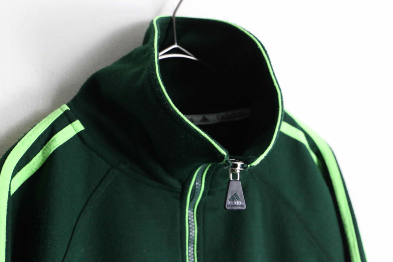 90's "adidas" green color half zip track jacket