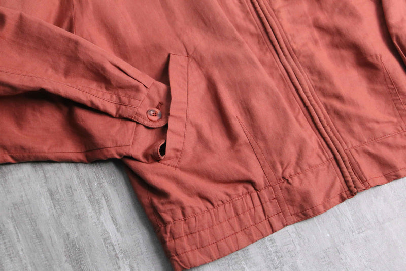 linen cotton pink orange blouson