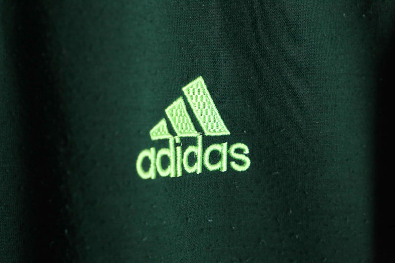 90's "adidas" green color half zip track jacket