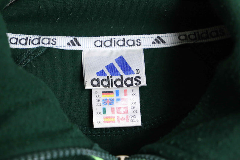 90's "adidas" green color half zip track jacket