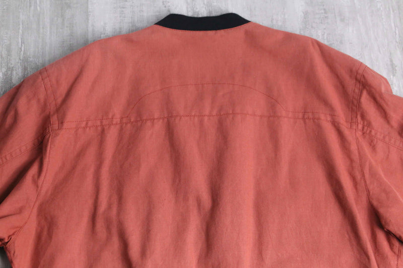 linen cotton pink orange blouson