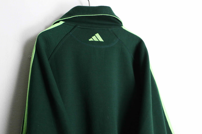 90's "adidas" green color half zip track jacket