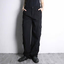 black straight gimmick cargo pants