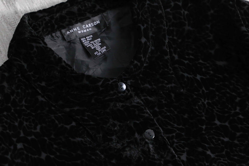 1990s rayon poly sheer×velour shirt