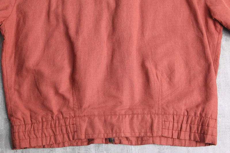 linen cotton pink orange blouson