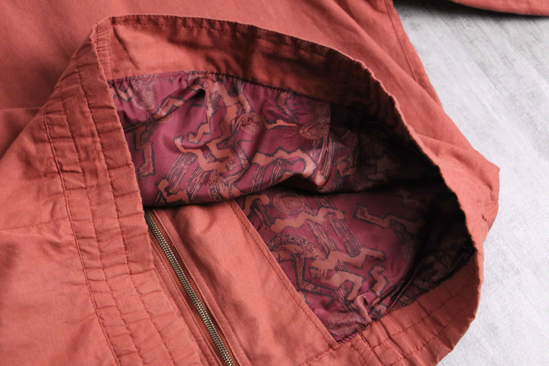 linen cotton pink orange blouson