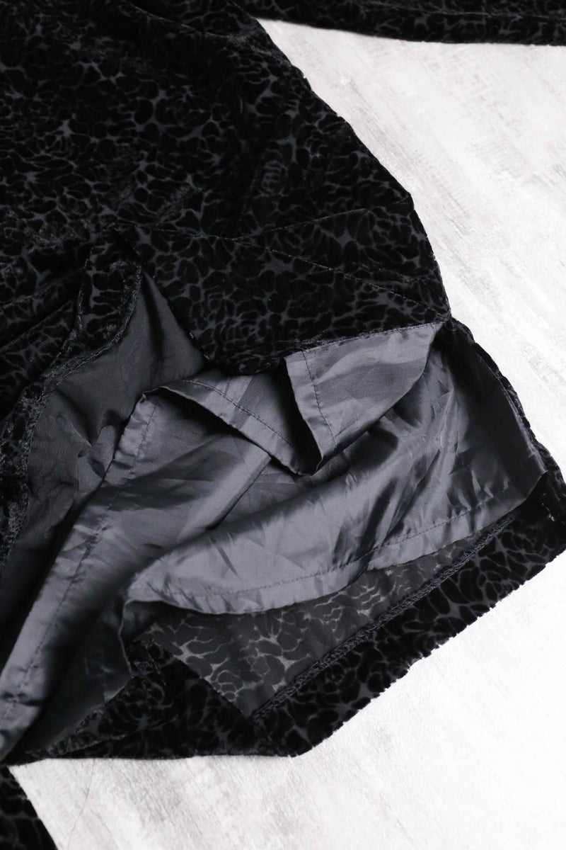 1990s rayon poly sheer×velour shirt