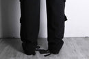 black straight gimmick cargo pants