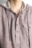 linen cotton hooded pullover