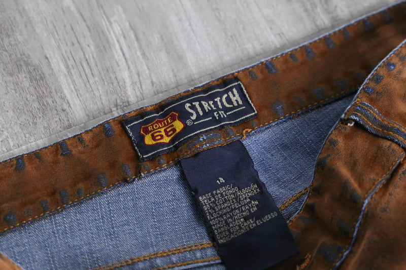 early 2000s ROUTE66 faded semi flare pants