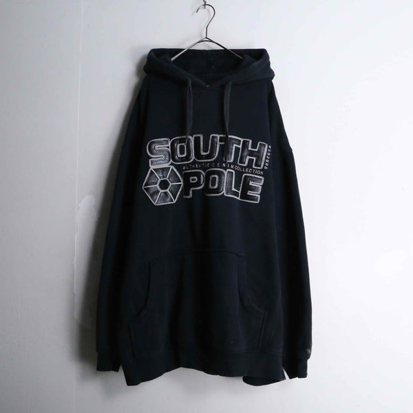 "SOUTH POLE" big silhouette logo embroidery hoodie