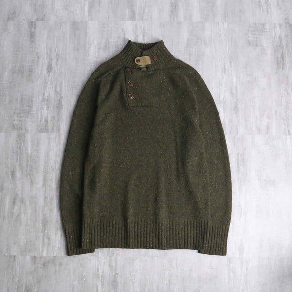 “ORVIS” melange textile stand collar knit