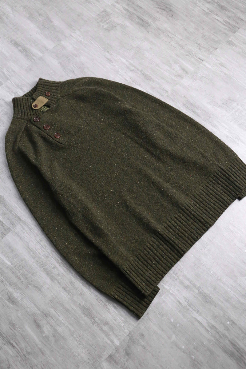 “ORVIS” melange textile stand collar knit