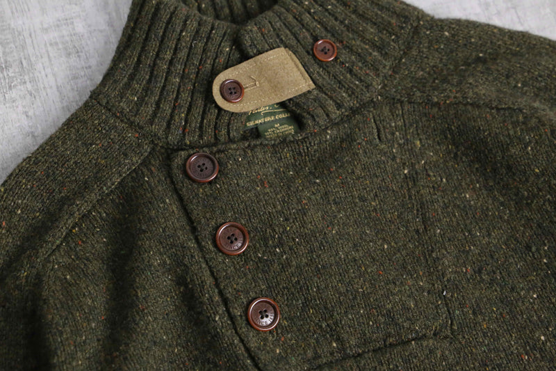 “ORVIS” melange textile stand collar knit