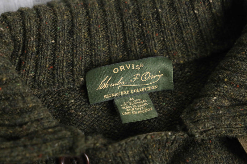 “ORVIS” melange textile stand collar knit