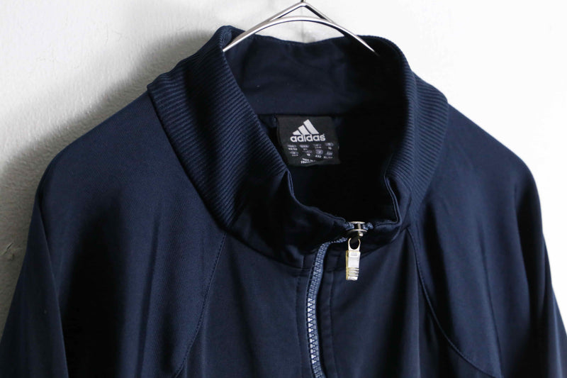 "adidas" navy color cross design loose silhouette track jacket