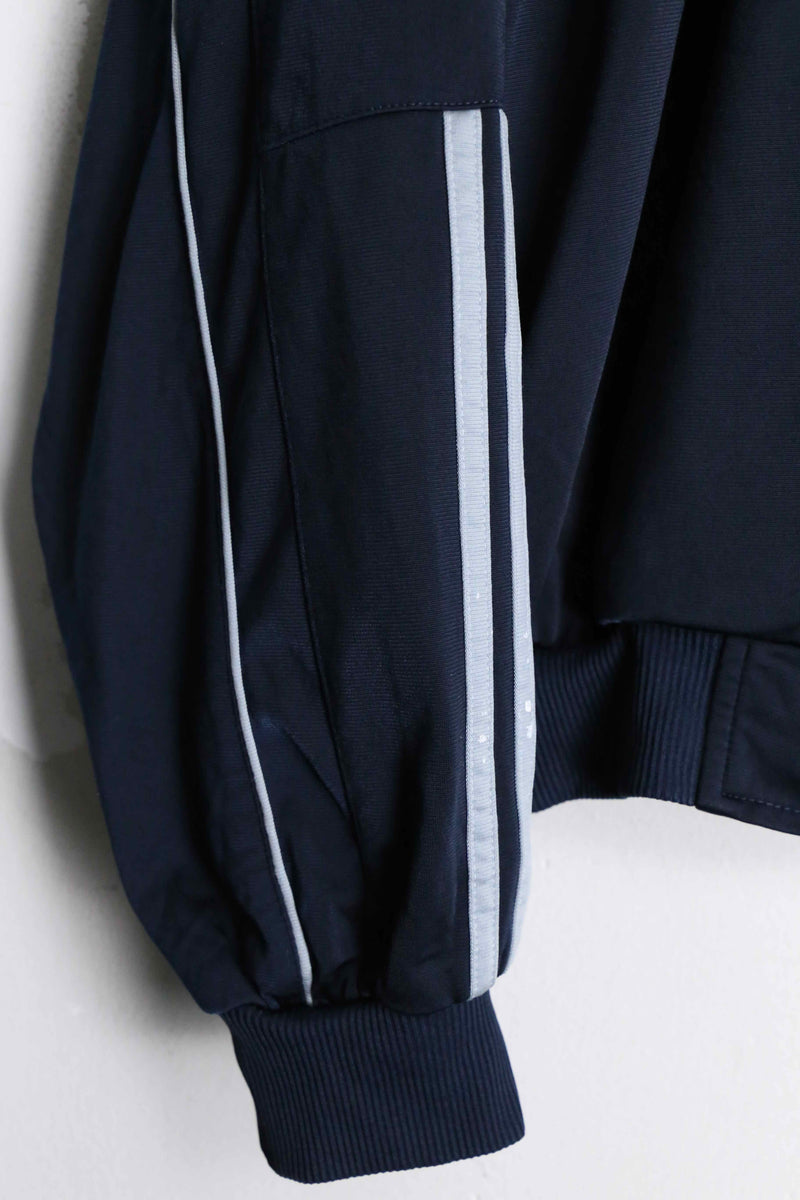 "adidas" navy color cross design loose silhouette track jacket