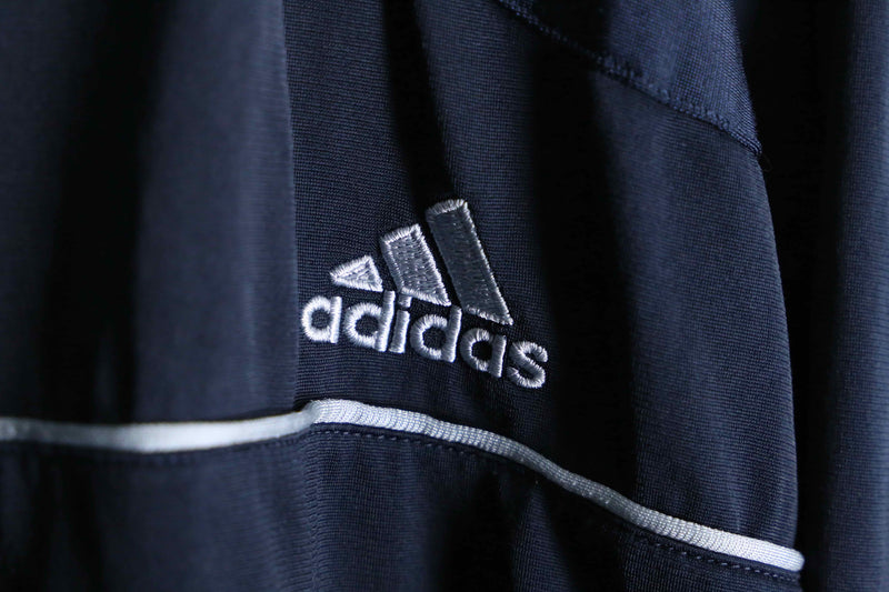 "adidas" navy color cross design loose silhouette track jacket