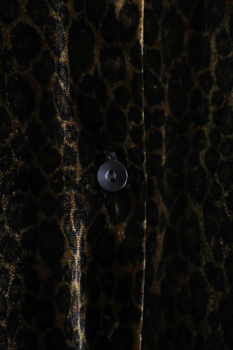 leopard pattern velours shirt