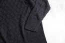 black glitter diamond open-knit v-neck sweater