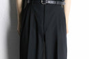 black wide tapered slacks