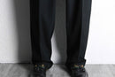 black wide tapered slacks