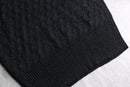 black glitter diamond open-knit v-neck sweater