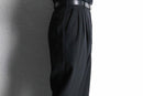 black wide tapered slacks