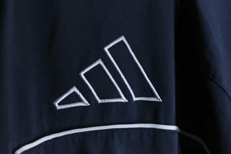 "adidas" navy color cross design loose silhouette track jacket