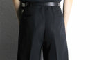 black wide tapered slacks