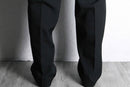 black wide tapered slacks