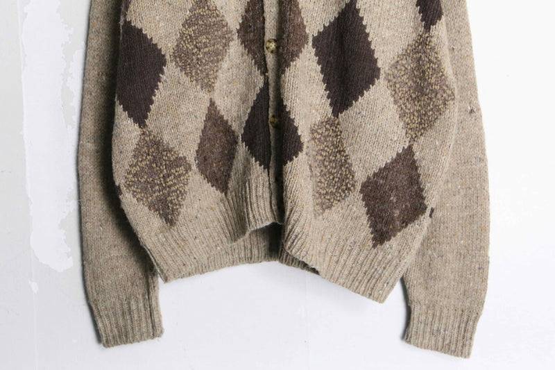 dia pattern acryl wool knit cardigan